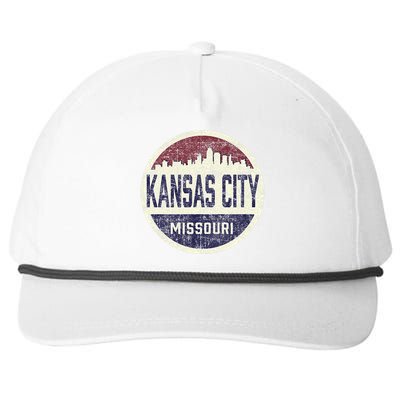 Kansas City Missouri Retro City Skyline Souvenir Snapback Five-Panel Rope Hat