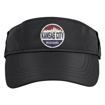 Kansas City Missouri Retro City Skyline Souvenir Adult Drive Performance Visor