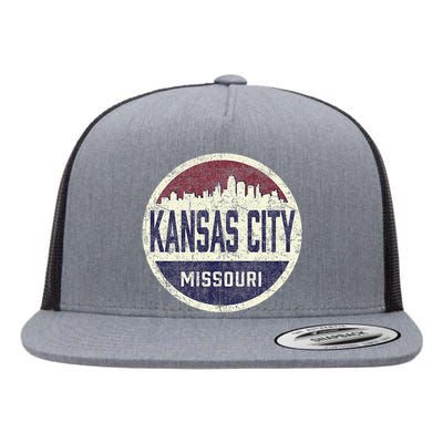 Kansas City Missouri Retro City Skyline Souvenir Flat Bill Trucker Hat