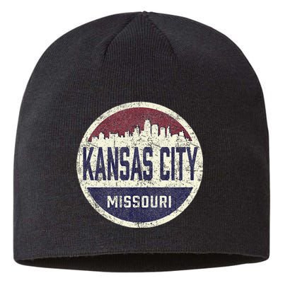 Kansas City Missouri Retro City Skyline Souvenir Sustainable Beanie