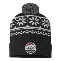 Kansas City Missouri Retro City Skyline Souvenir USA-Made Snowflake Beanie