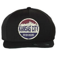 Kansas City Missouri Retro City Skyline Souvenir Wool Snapback Cap