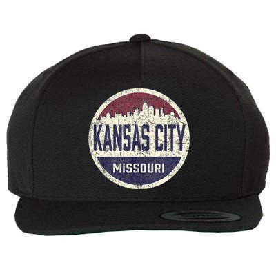 Kansas City Missouri Retro City Skyline Souvenir Wool Snapback Cap