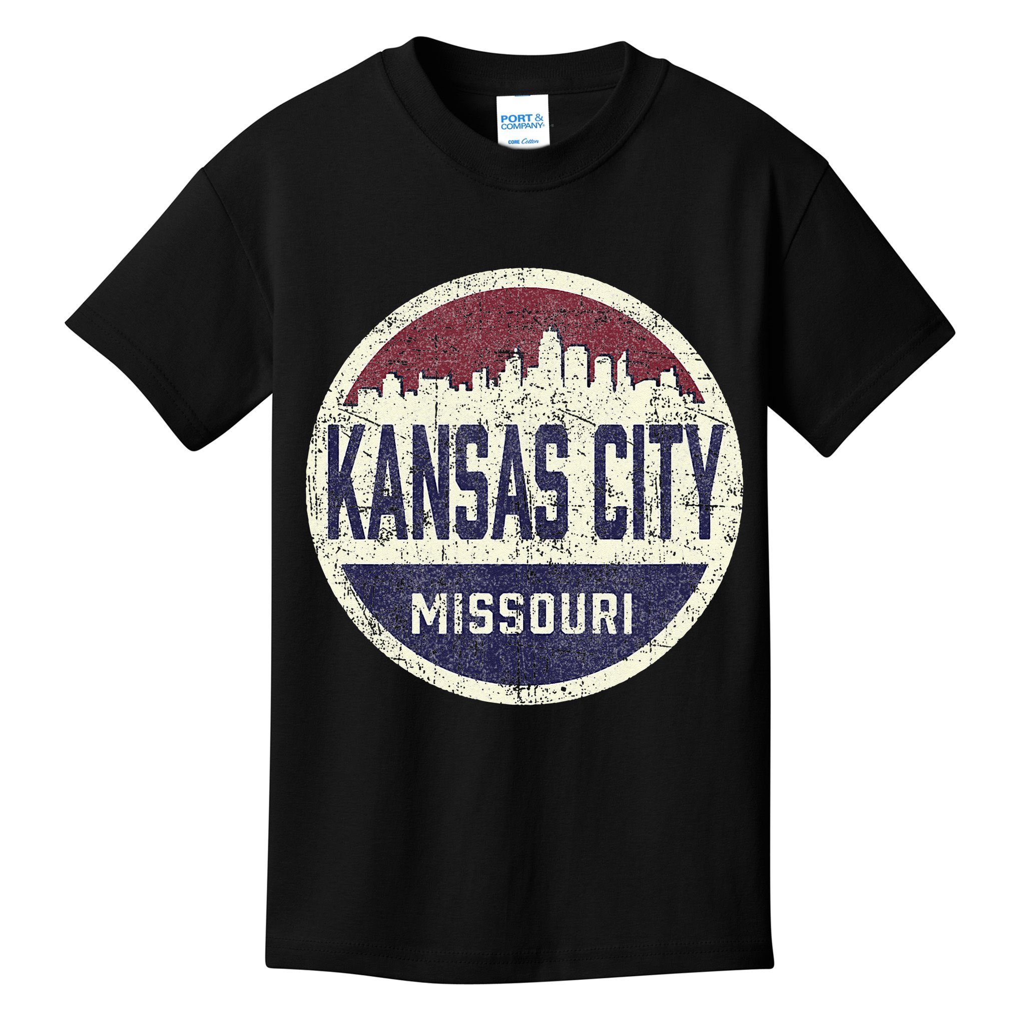 Kansas City Missouri Retro City Skyline Souvenir Kids T-Shirt