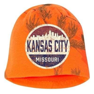 Kansas City Missouri Retro City Skyline Souvenir Kati - Camo Knit Beanie