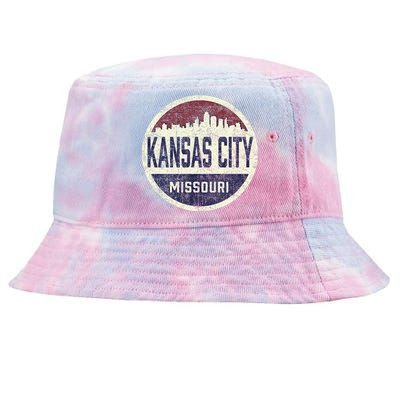 Kansas City Missouri Retro City Skyline Souvenir Tie-Dyed Bucket Hat