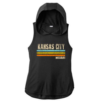 Kansas City Missouri Usa America Retro Meaningful Gift Ladies PosiCharge Tri-Blend Wicking Draft Hoodie Tank