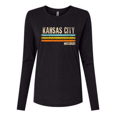 Kansas City Missouri Usa America Retro Meaningful Gift Womens Cotton Relaxed Long Sleeve T-Shirt