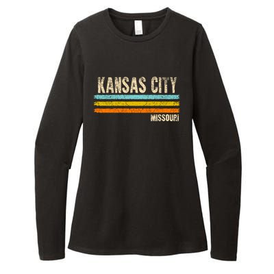 Kansas City Missouri Usa America Retro Meaningful Gift Womens CVC Long Sleeve Shirt