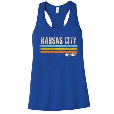 Kansas City Missouri Usa America Retro Meaningful Gift Women's Racerback Tank