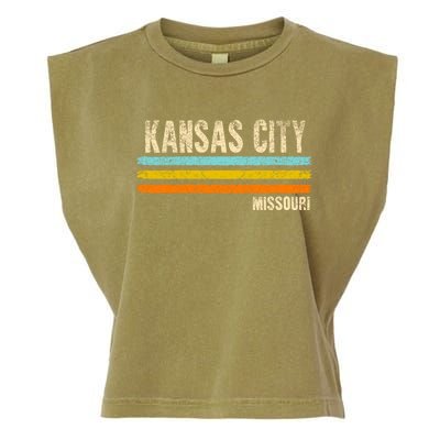 Kansas City Missouri Usa America Retro Meaningful Gift Garment-Dyed Women's Muscle Tee