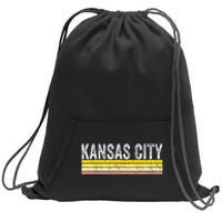 Kansas City Missouri Retro Vintage Weathered Throwback Sweatshirt Cinch Pack Bag