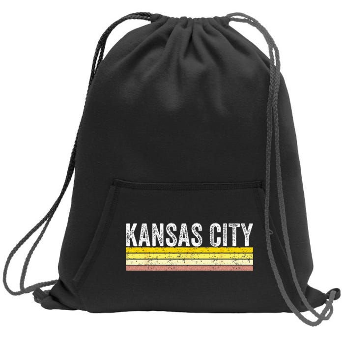 Kansas City Missouri Retro Vintage Weathered Throwback Sweatshirt Cinch Pack Bag