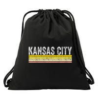 Kansas City Missouri Retro Vintage Weathered Throwback Drawstring Bag