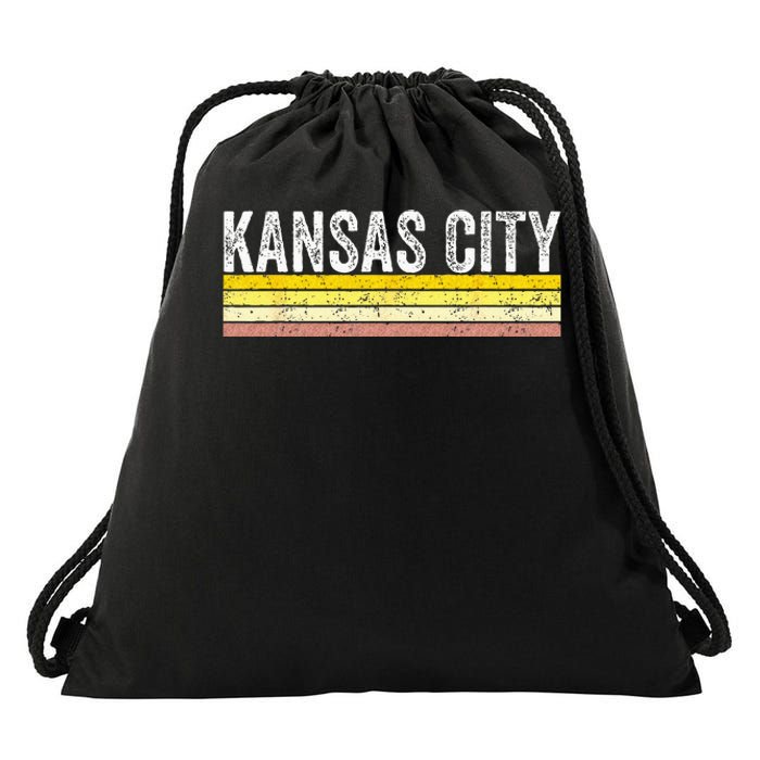 Kansas City Missouri Retro Vintage Weathered Throwback Drawstring Bag