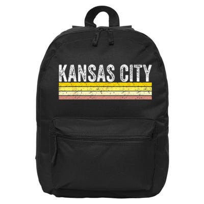 Kansas City Missouri Retro Vintage Weathered Throwback 16 in Basic Backpack