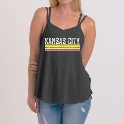 Kansas City Missouri Retro Vintage Weathered Throwback Women's Strappy Tank