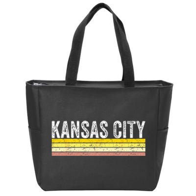 Kansas City Missouri Retro Vintage Weathered Throwback Zip Tote Bag