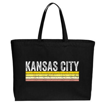 Kansas City Missouri Retro Vintage Weathered Throwback Cotton Canvas Jumbo Tote