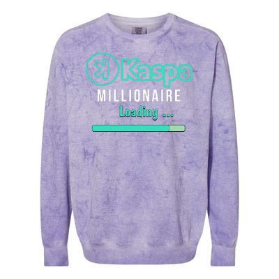 Kaspa Crypto Millionaire Loading Kaspa Miner Crypto Bullrun Colorblast Crewneck Sweatshirt