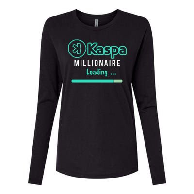 Kaspa Crypto Millionaire Loading Kaspa Miner Crypto Bullrun Womens Cotton Relaxed Long Sleeve T-Shirt