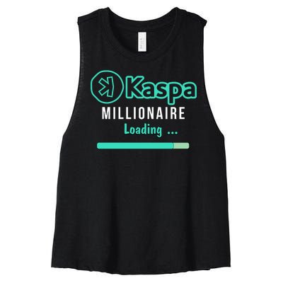 Kaspa Crypto Millionaire Loading Kaspa Miner Crypto Bullrun Women's Racerback Cropped Tank