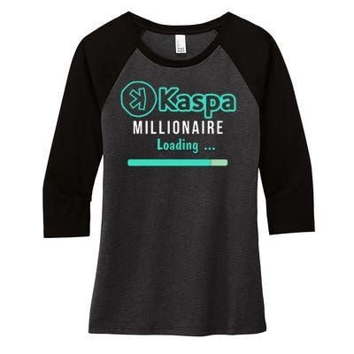 Kaspa Crypto Millionaire Loading Kaspa Miner Crypto Bullrun Women's Tri-Blend 3/4-Sleeve Raglan Shirt