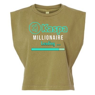 Kaspa Crypto Millionaire Loading Kaspa Miner Crypto Bullrun Garment-Dyed Women's Muscle Tee