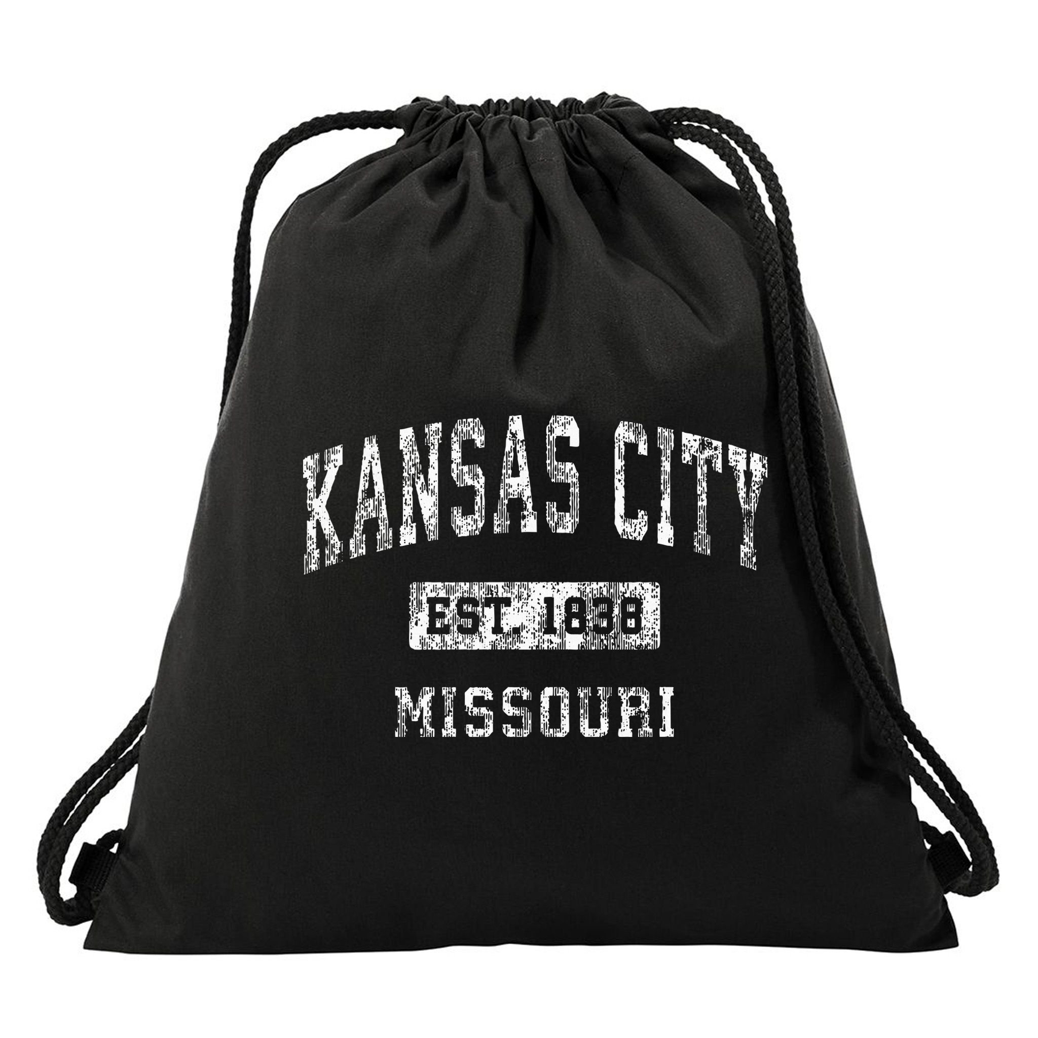 Kansas City Missouri Mo Vintage Established Kc Sports Drawstring Bag