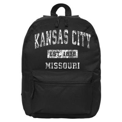 Kansas City Missouri Mo Vintage Established Kc Sports 16 in Basic Backpack