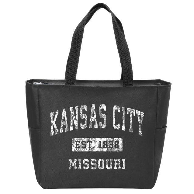 Kansas City Missouri Mo Vintage Established Kc Sports Zip Tote Bag