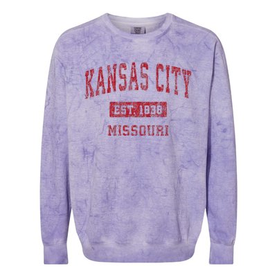 Kansas City Missouri Mo Vintage Sports Design Colorblast Crewneck Sweatshirt