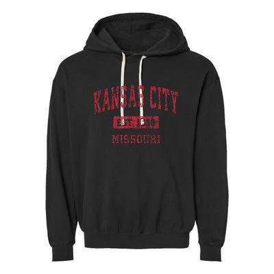 Kansas City Missouri Mo Vintage Sports Design Garment-Dyed Fleece Hoodie