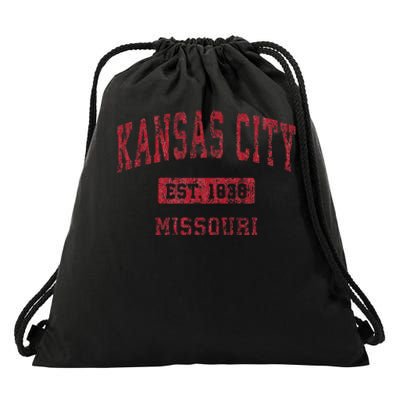 Kansas City Missouri Mo Vintage Sports Design Drawstring Bag