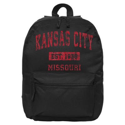 Kansas City Missouri Mo Vintage Sports Design 16 in Basic Backpack