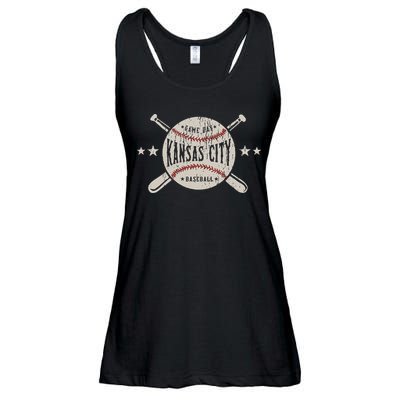 Kansas City Missouri Kc Vintage Baseball Ladies Essential Flowy Tank