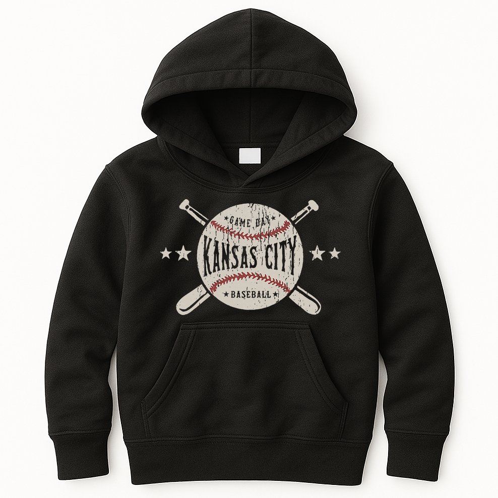 Kansas City Missouri Kc Vintage Baseball Kids Hoodie