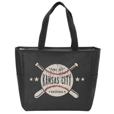 Kansas City Missouri Kc Vintage Baseball Zip Tote Bag