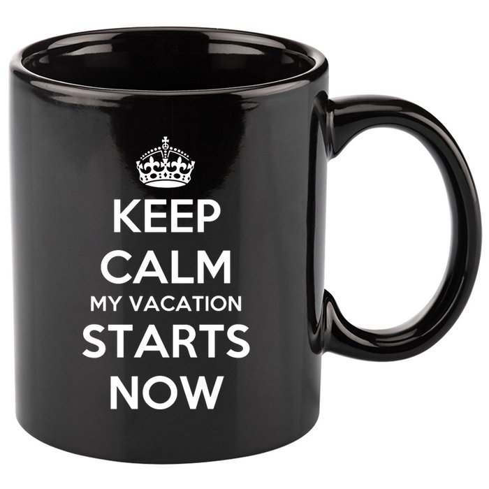 Keep Calm My Vacation Starts Now 11oz C Handle Ceramic Mug