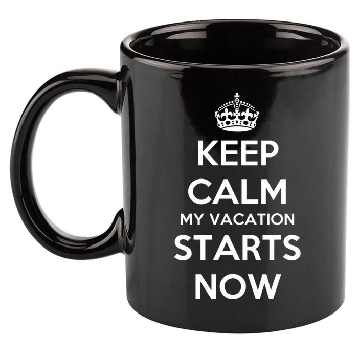 Keep Calm My Vacation Starts Now 11oz C Handle Ceramic Mug