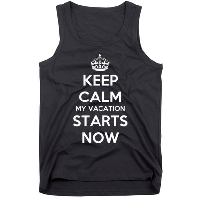 Keep Calm My Vacation Starts Now Tank Top
