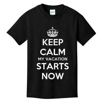 Keep Calm My Vacation Starts Now Kids T-Shirt
