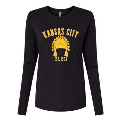 Kansas City Missouri Pride Retro Souvenir Womens Cotton Relaxed Long Sleeve T-Shirt