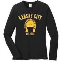 Kansas City Missouri Pride Retro Souvenir Ladies Long Sleeve Shirt