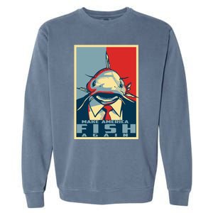 Koi Catfish Make America Fish Again Fisher Weird Strange Cute Gift Garment-Dyed Sweatshirt