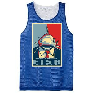 Koi Catfish Make America Fish Again Fisher Weird Strange Cute Gift Mesh Reversible Basketball Jersey Tank