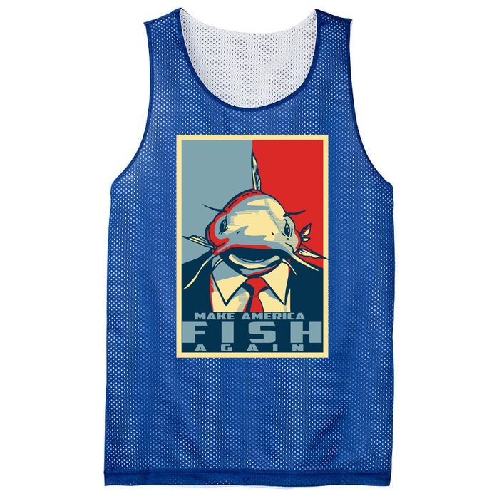 Koi Catfish Make America Fish Again Fisher Weird Strange Cute Gift Mesh Reversible Basketball Jersey Tank