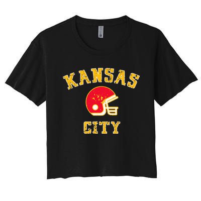 Kansas City Missouri Pride Love Gift KC Retro Women's Crop Top Tee