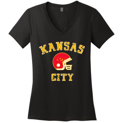 Kansas City Missouri Pride Love Gift KC Retro Women's V-Neck T-Shirt