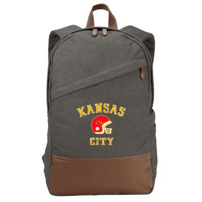 Kansas City Missouri Pride Love Gift KC Retro Cotton Canvas Backpack